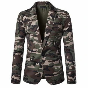 Mens Camouflage Cotton Blazer