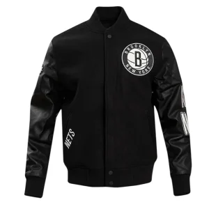 Men’s NBA Brooklyn Nets Black Varsity Jacket