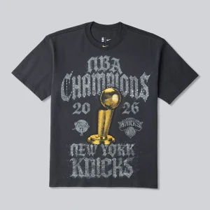 Men's New York Knicks Nike Gray 2026 NBA Finals Champions Authentic Locker Room Limited Edition On Court T-Shirt