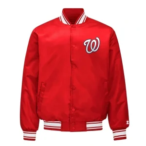 Mens Washington Nationals Satin Varsity Jacket