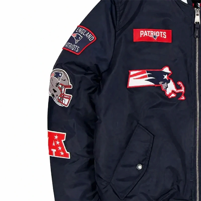 NEW ENGLAND PATRIOTS X ALPHA X NEW ERA MA-1 BOMBER JACKET 2 NEW ENGLAND PATRIOTS X ALPHA X NEW ERA MA-1 BOMBER JACKET <div class="product-short-description"><h2>NEW ENGLAND PATRIOTS X ALPHA X NEW ERA MA-1 BOMBER JACKET</h2><p>The NEW ENGLAND PATRIOTS X ALPHA X NEW ERA MA-1 BOMBER JACKET delivers a bold bomber jacket look shaped by team-inspired detailing and classic fanwear style. Easy to style with jeans, tees, or casual separates, it brings memorable visual appeal to any modern wardrobe.</p></div>