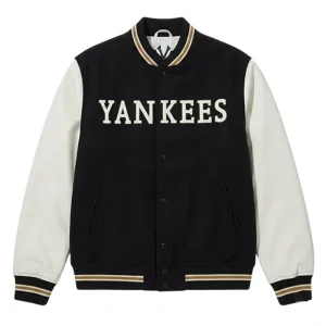 New York Yankees Wordmark Black Varsity Jacket
