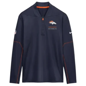 Nike Denver Broncos Sideline Logo Half Zip Navy Hoodie