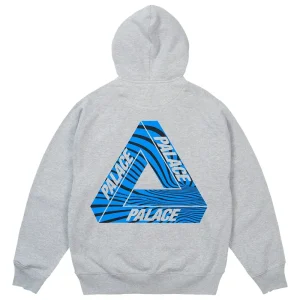 Palace Tri-Vortex Grey Marl Hoodie