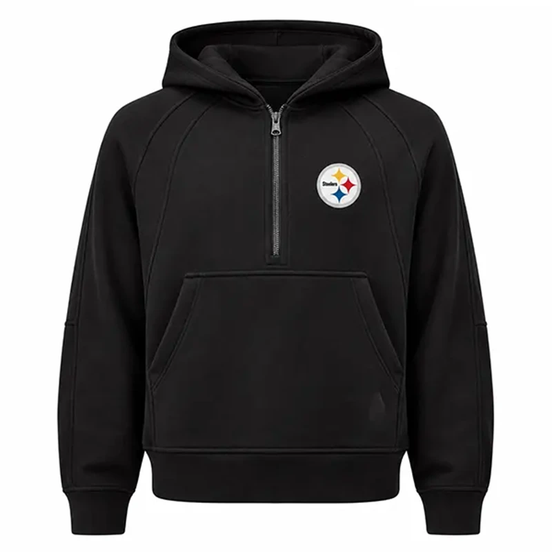 Pittsburgh Steelers Scuba Half-zip Hoodie Pittsburgh Steelers Scuba Half-zip Hoodie <p>Show your Steelers pride with the Pittsburgh Steelers Scuba Half-Zip Hoodie. Its modern athletic shape offers a comfortable choice for football games, training sessions, travel, and everyday fan style.</p>