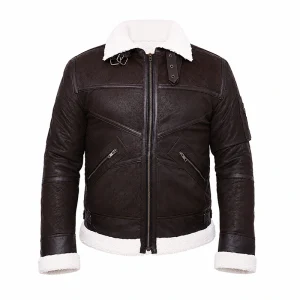 Power 50 Cent Shearling Brown Leather Jacket