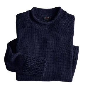 Quince Women's Roll Neck Navy Sweater