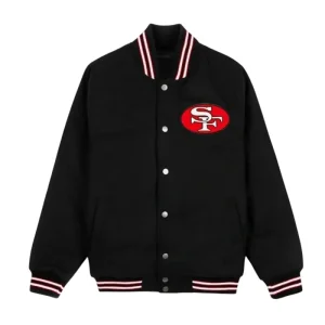 SF 49ers Throwback Black Varsity Jacket
