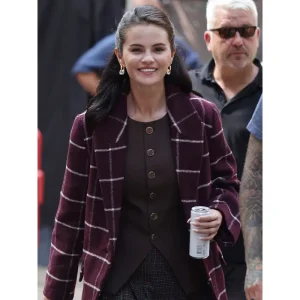 Selena Gomez Only Murders in the Building S06 Burgundy Long Coat