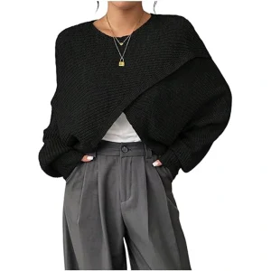 Verdusa Women's Lightweight Asymmetrical Wrap Fall Sweater