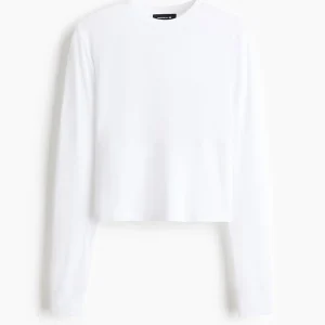 WARDROBE.NYC H&M White Long-Sleeved Cotton Top