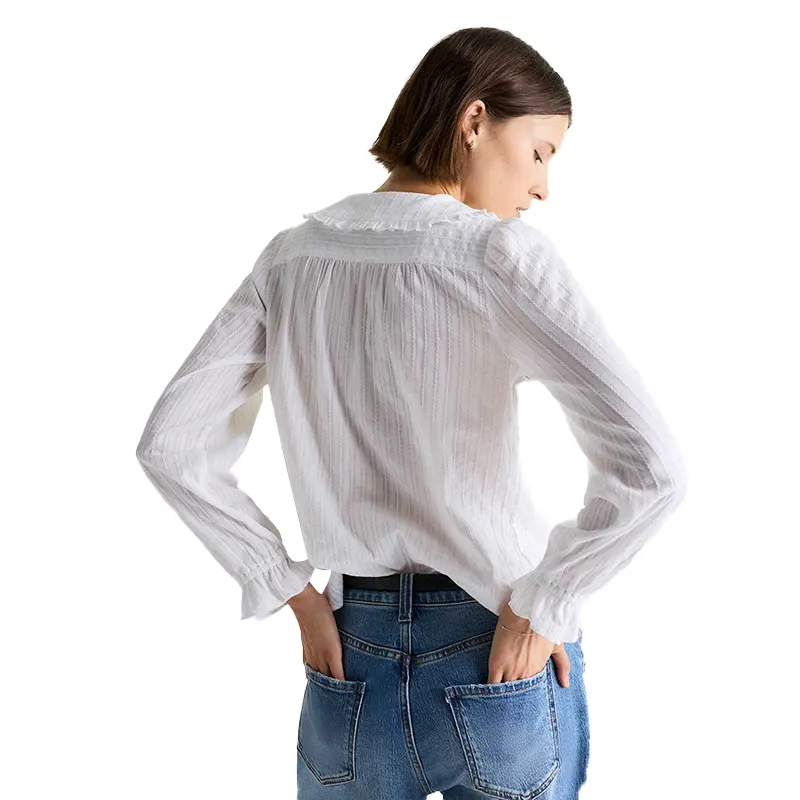 Women's Quince Embroidered Cotton Ruffle Collar Long Sleeve Blouse 1 Women's Quince Embroidered Cotton Ruffle Collar Long Sleeve Blouse <p>Shop the <strong>Women's Quince Embroidered Cotton Ruffle Collar Long Sleeve Blouse</strong>, an elegant long sleeve blouse with refined feminine detail. Ideal for workwear, brunch, smart casual outfits, and effortless seasonal layering.</p>