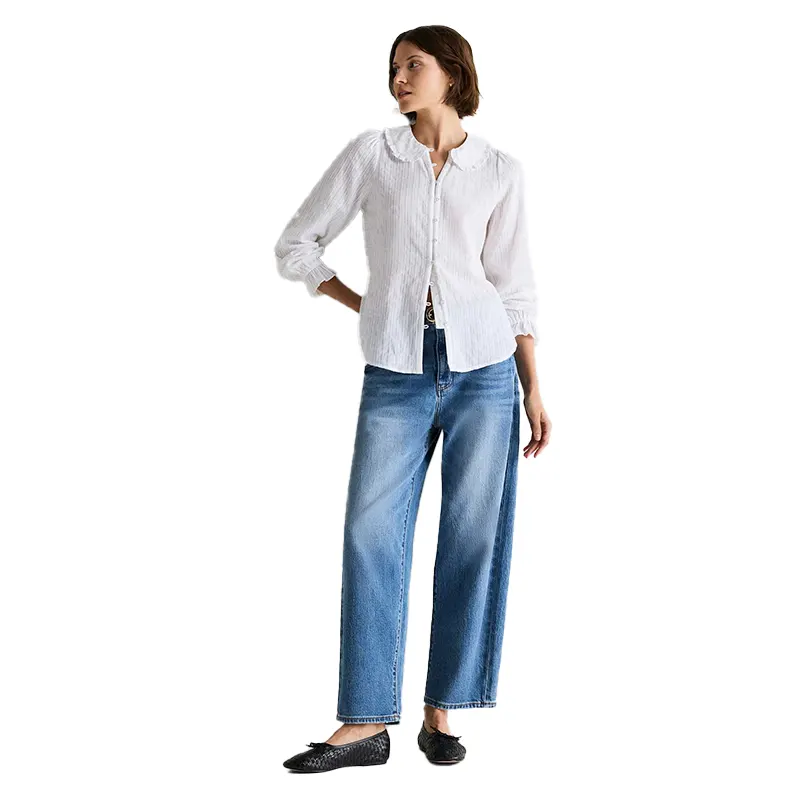 Women's Quince Embroidered Cotton Ruffle Collar Long Sleeve Blouse 5 Women's Quince Embroidered Cotton Ruffle Collar Long Sleeve Blouse <p>Shop the <strong>Women's Quince Embroidered Cotton Ruffle Collar Long Sleeve Blouse</strong>, an elegant long sleeve blouse with refined feminine detail. Ideal for workwear, brunch, smart casual outfits, and effortless seasonal layering.</p>