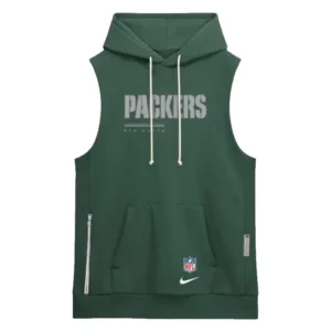 Bay Packers Nike Green Sideline Sleeveless Green Hoodie