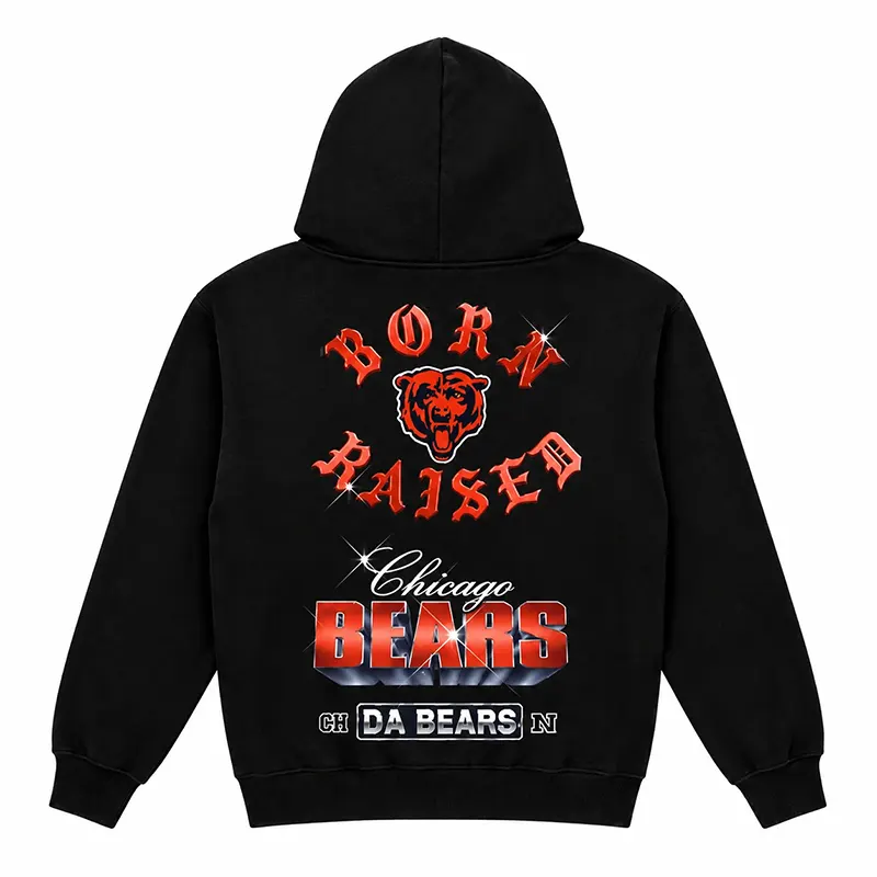 Born x Raised Chicago Bears Black Hoodie 1 Born x Raised Chicago Bears Black Hoodie <p>Shop the <strong>Born x Raised Chicago Bears Black Hoodie</strong>, a standout hoodie designed with comfortable everyday layering. A strong choice for game-day outfits, casual streetwear, and fans who want recognizable team-inspired style.</p>