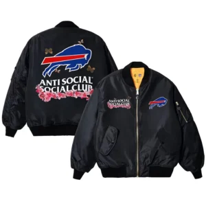 Buffalo Bills AntiSocialSocialClub x NFL MA-1 Full-Zip Blossom Bomber Jacket
