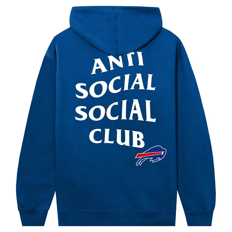 Buffalo Bills AntiSocialSocialClub x NFL Royal Snap Hoodie 1 Buffalo Bills AntiSocialSocialClub x NFL Royal Snap Hoodie <p>Showcase modern sports streetwear with the <strong>Buffalo Bills AntiSocialSocialClub x NFL Royal Snap Hoodie</strong> in a royal colorway. This statement hoodie blends team-inspired identity with a bold collaborative aesthetic for Buffalo Bills fans. Ideal for game-day layering, casual outfits, travel, and everyday wear, it offers an easy way to bring fan style into your rotation. Shop this stylish hoodie online for a standout look.</p>