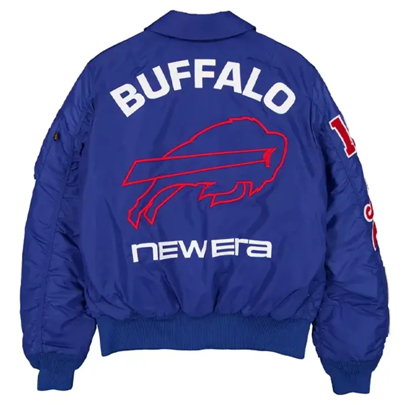 Buffalo Bills New Era x Alpha Industries Royal MA-1 Bomber Jacket Buffalo Bills New Era x Alpha Industries Royal MA-1 Bomber Jacket <p>Elevate your outerwear collection with the <strong>Buffalo Bills New Era x Alpha Industries Royal MA-1 Bomber Jacket</strong> in a royal colorway. This MA-1 inspired bomber combines recognizable team style with a bold streetwear influence for Buffalo Bills fans. Its versatile profile works for game days, casual layering, urban outfits, and seasonal wear. A strong choice for shoppers looking for a distinctive sports-inspired bomber jacket online.</p>