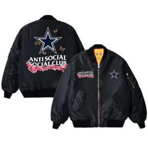 Dallas Cowboys AntiSocialSocialClub x NFL MA-1 Full-Zip Blossom Bomber Jacket