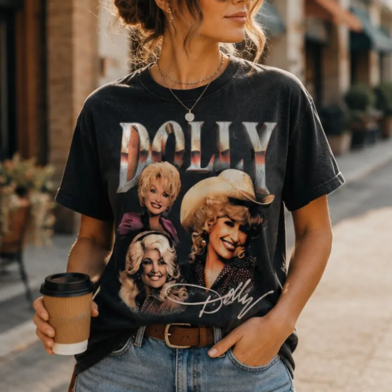 Dolly Parton Vintage T-shirt 1 Dolly Parton Vintage T-shirt <p>Celebrate country music style with the Dolly Parton Vintage T-shirt, featuring a nostalgic graphic-inspired look that adds character to everyday outfits. The vintage aesthetic pairs naturally with denim, shorts, boots, or layered jackets. Shop the Dolly Parton vintage T-shirt online for retro casual styling, music-inspired fashion, and statement graphic tee looks.</p>