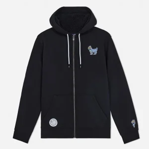 GOAT OG Sherpa Lined Black Full Zip Hoodie
