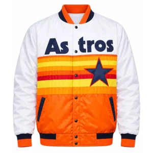 Houston Astros White Orange Satin Jacket
