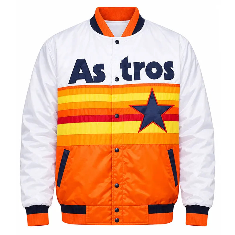 Houston Astros White Orange Satin Jacket Houston Astros White Orange Satin Jacket <p>Elevate your wardrobe with the <strong>Houston Astros White Orange Satin Jacket</strong>, a standout jacket designed for fans of modern streetwear and statement fashion. Featuring smooth satin varsity styling, it offers a versatile look for casual outfits, game-day style, concerts, and everyday wear. Shop the Houston Astros White Orange Satin Jacket online in the USA for a bold, trend-focused addition to your collection.</p>