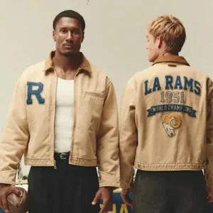 Areena Design <p>Upgrade your streetwear and fanwear rotation with the <strong>LA Rams x Elwood 1951 World Championship Jacket</strong>, a retro-inspired jacket designed for a bold, modern look and easy everyday styling.</p><ul><li>Distinctive LA Rams x Elwood 1951 World Championship Jacket inspired design</li><li>Versatile choice for casual wear, game day, events, or street style</li><li>Ideal for fans and collectors looking for standout apparel</li></ul> Brown LA Rams x Elwood 1951 World Championship Jacket