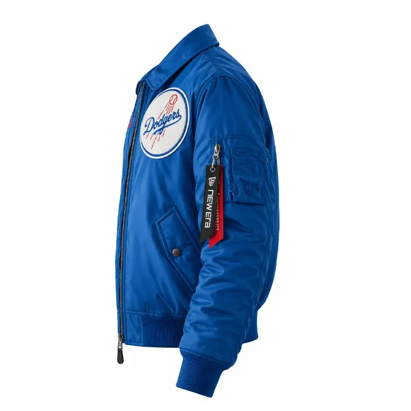 Los Angeles Dodgers New Era x Alpha Industries MA-1 Full-Zip Bomber Jacket 1 Los Angeles Dodgers New Era x Alpha Industries MA-1 Full-Zip Bomber Jacket <p>Elevate your wardrobe with the <strong>Los Angeles Dodgers New Era x Alpha Industries MA-1 Full-Zip Bomber Jacket</strong>, a standout jacket designed for fans of modern streetwear and statement fashion. Featuring iconic bomber silhouette and practical zip-front design, it offers a versatile look for casual outfits, game-day style, concerts, and everyday wear. Shop the Los Angeles Dodgers New Era x Alpha Industries MA-1 Full-Zip Bomber Jacket online in the USA for a bold, trend-focused addition to your collection.</p>