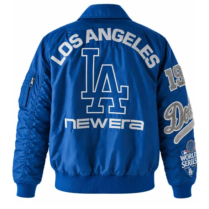 Los Angeles Dodgers New Era x Alpha Industries MA-1 Full-Zip Bomber Jacket Los Angeles Dodgers New Era x Alpha Industries MA-1 Full-Zip Bomber Jacket <p>Elevate your wardrobe with the <strong>Los Angeles Dodgers New Era x Alpha Industries MA-1 Full-Zip Bomber Jacket</strong>, a standout jacket designed for fans of modern streetwear and statement fashion. Featuring iconic bomber silhouette and practical zip-front design, it offers a versatile look for casual outfits, game-day style, concerts, and everyday wear. Shop the Los Angeles Dodgers New Era x Alpha Industries MA-1 Full-Zip Bomber Jacket online in the USA for a bold, trend-focused addition to your collection.</p>