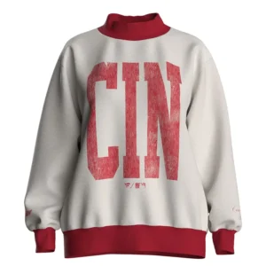 MLB Cincinnati Reds City Abbreviation Funnel Neck Sweatshirt