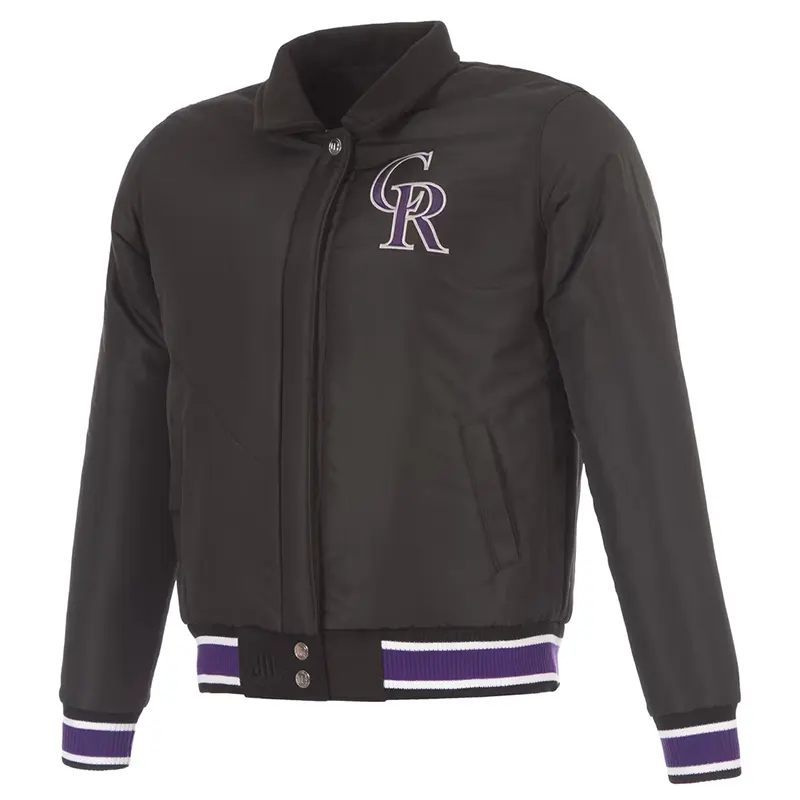 MLB Womens Colorado Rockies JH Design Reversible Full-Snap Jacket MLB Women's Colorado Rockies JH Design Reversible Full-Snap Jacket <p>Shop the <strong>MLB Women's Colorado Rockies JH Design Reversible Full-Snap Jacket</strong>, a standout full-snap jacket designed with versatile reversible styling and classic full-snap closure. A strong choice for game-day outfits, casual streetwear, and fans who want recognizable team-inspired style.</p>