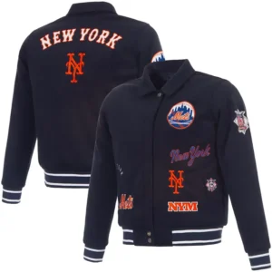 MLB Women's New York Mets JH Design Reversible Full-Snap Jacket