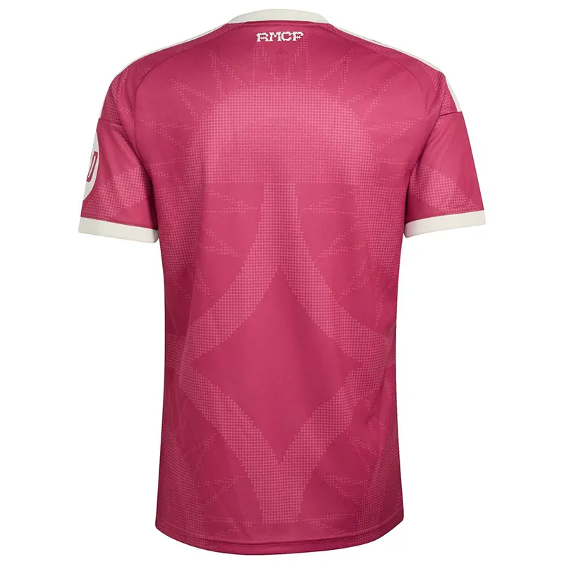 Mens Real Madrid Pink 26-27 Third Jersey Real Madrid Pink Jersey <p>Stand out in supporter style with the <strong>Real Madrid Pink Jersey</strong>. The eye-catching pink color gives a fresh twist to classic football apparel, making it ideal for match days, training, watch parties, and casual outfits. Pair it with shorts, joggers, or denim for a bold fan look.</p>