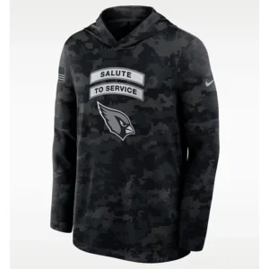 NFL Arizona Cardinals Nike Salute to Service Sideline Long-Sleeve Hooded Top