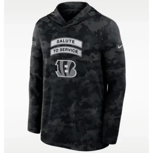 NFL Cincinnati Bengals Nike Salute to Service Sideline Long-Sleeve Hooded Top