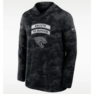 NFL Jacksonville Jaguars Nike Salute to Service Sideline Long-Sleeve Hooded Top