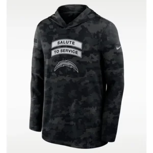 NFL Los Angeles Chargers Nike Salute to Service Sideline Long-Sleeve Hooded Top