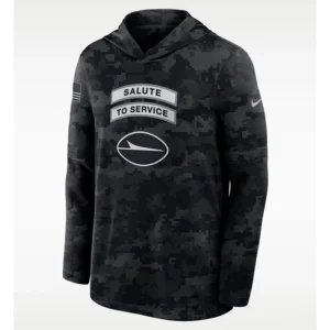 NFL New York Jets Nike Salute to Service Sideline Long-Sleeve Hooded Top