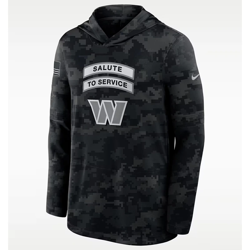 NFL Washington Commanders Nike Salute to Service Sideline Long-Sleeve Hooded Top NFL Washington Commanders Nike Salute to Service Sideline Long-Sleeve Hooded Top <p>Bring sideline-inspired style to your rotation with the <strong>NFL Washington Commanders Nike Salute to Service Sideline Long-Sleeve Hooded Top</strong>. This Nike Salute to Service long-sleeve hooded top offers a streamlined athletic look for game days, training-inspired outfits and casual wear.</p>