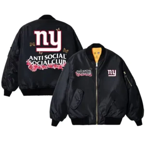 New York Giants AntiSocialSocialClub x NFL MA-1 Full-Zip Blossom Bomber Jacket