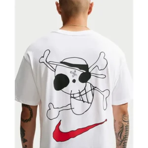 Areena Design <p>Upgrade your streetwear and fanwear rotation with the <strong>Nike x One Piece White T-Shirt</strong>, a character-inspired T-shirt designed for a bold, modern look and easy everyday styling.</p><ul><li>Distinctive Nike x One Piece White T-Shirt inspired design</li><li>Versatile choice for casual wear, game day, events, or street style</li><li>Ideal for fans and collectors looking for standout apparel</li></ul> Men's Nike x One Piece White T-Shirt