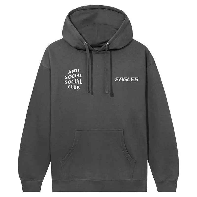 Philadelphia Eagles AntiSocialSocialClub x NFL Charcoal Snap Hoodie 1 Philadelphia Eagles AntiSocialSocialClub x NFL Charcoal Snap Hoodie <p>Showcase modern sports streetwear with the <strong>Philadelphia Eagles AntiSocialSocialClub x NFL Charcoal Snap Hoodie</strong> in a charcoal colorway. This statement hoodie blends team-inspired identity with a bold collaborative aesthetic for Philadelphia Eagles fans. Ideal for game-day layering, casual outfits, travel, and everyday wear, it offers an easy way to bring fan style into your rotation. Shop this stylish hoodie online for a standout look.</p>