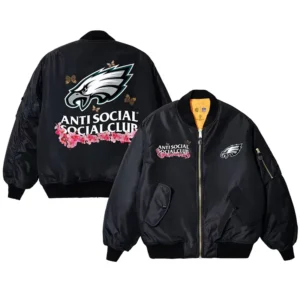 Philadelphia Eagles AntiSocialSocialClub x NFL MA-1 Full-Zip Blossom Bomber Jacket