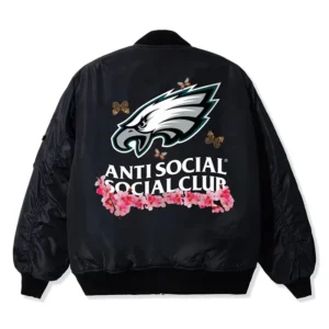 Areena Design <p>Elevate your outerwear collection with the <strong>Philadelphia Eagles AntiSocialSocialClub x NFL MA-1 Full-Zip Blossom Bomber Jacket</strong>. This MA-1 inspired bomber combines recognizable team style with a bold streetwear influence for Philadelphia Eagles fans. Its versatile profile works for game days, casual layering, urban outfits, and seasonal wear. A strong choice for shoppers looking for a distinctive sports-inspired bomber jacket online.</p> Philadelphia Eagles AntiSocialSocialClub x NFL MA-1 Full-Zip Blossom Bomber Jacket <p>Elevate your outerwear collection with the <strong>Philadelphia Eagles AntiSocialSocialClub x NFL MA-1 Full-Zip Blossom Bomber Jacket</strong>. This MA-1 inspired bomber combines recognizable team style with a bold streetwear influence for Philadelphia Eagles fans. Its versatile profile works for game days, casual layering, urban outfits, and seasonal wear. A strong choice for shoppers looking for a distinctive sports-inspired bomber jacket online.</p>
