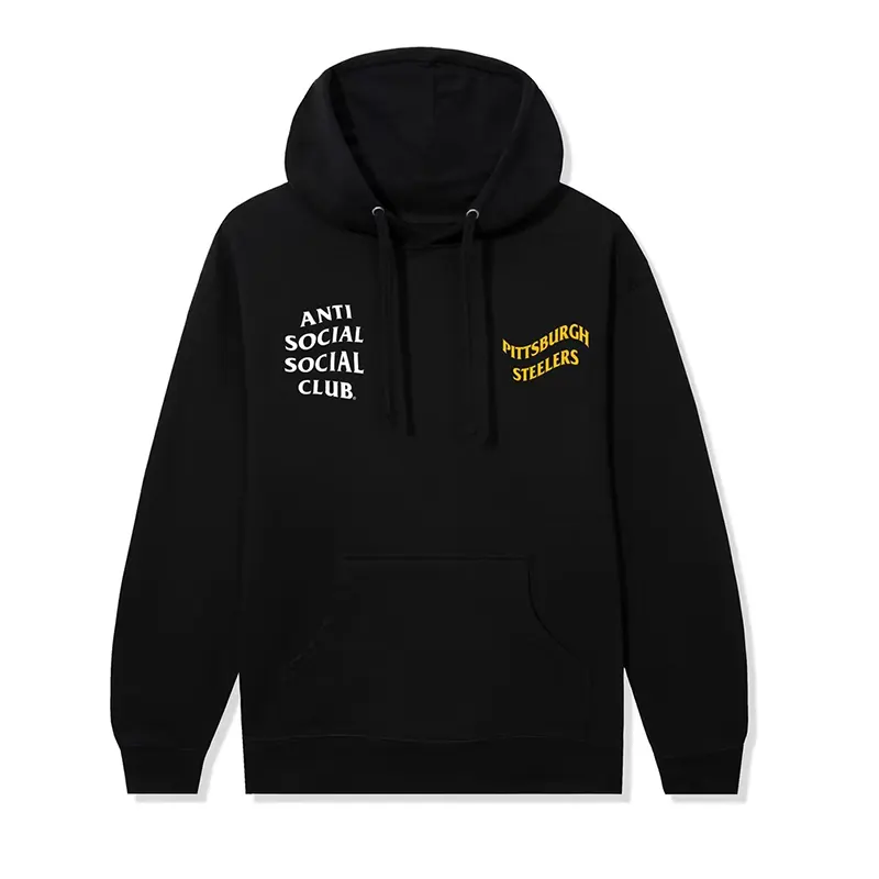 Pittsburgh Steelers AntiSocialSocialClub x NFL Black Impact Hoodie 1 Pittsburgh Steelers AntiSocialSocialClub x NFL Black Impact Hoodie <p>Showcase modern sports streetwear with the <strong>Pittsburgh Steelers AntiSocialSocialClub x NFL Black Impact Hoodie</strong> in a black colorway. This statement hoodie blends team-inspired identity with a bold collaborative aesthetic for Pittsburgh Steelers fans. Ideal for game-day layering, casual outfits, travel, and everyday wear, it offers an easy way to bring fan style into your rotation. Shop this stylish hoodie online for a standout look.</p>
