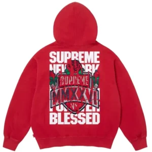 Supreme Blessed Appliqué Zip up Hoodie