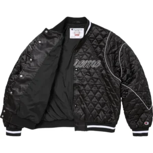Areena Design <p>Elevate your wardrobe with the <strong>Supreme Champion Black Quilted Satin Varsity Jacket</strong>, a standout jacket designed for fans of modern streetwear and statement fashion. Featuring smooth satin varsity styling and quilted detailing, it offers a versatile look for casual outfits, game-day style, concerts, and everyday wear. Shop the Supreme Champion Black Quilted Satin Varsity Jacket online in the USA for a bold, trend-focused addition to your collection.</p> Supreme Champion Black Quilted Satin Varsity Jacket <p>Elevate your wardrobe with the <strong>Supreme Champion Black Quilted Satin Varsity Jacket</strong>, a standout jacket designed for fans of modern streetwear and statement fashion. Featuring smooth satin varsity styling and quilted detailing, it offers a versatile look for casual outfits, game-day style, concerts, and everyday wear. Shop the Supreme Champion Black Quilted Satin Varsity Jacket online in the USA for a bold, trend-focused addition to your collection.</p>