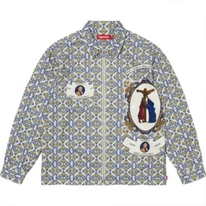 Supreme Devotion White Flannel Zip Up Shirt