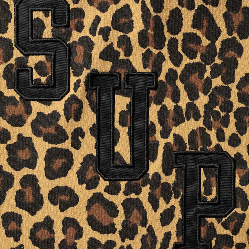 Supreme Slant Appliqué Leopard Half Zip Pullover 1 Men's Supreme Slant Appliqué Leopard Half Zip Pullover